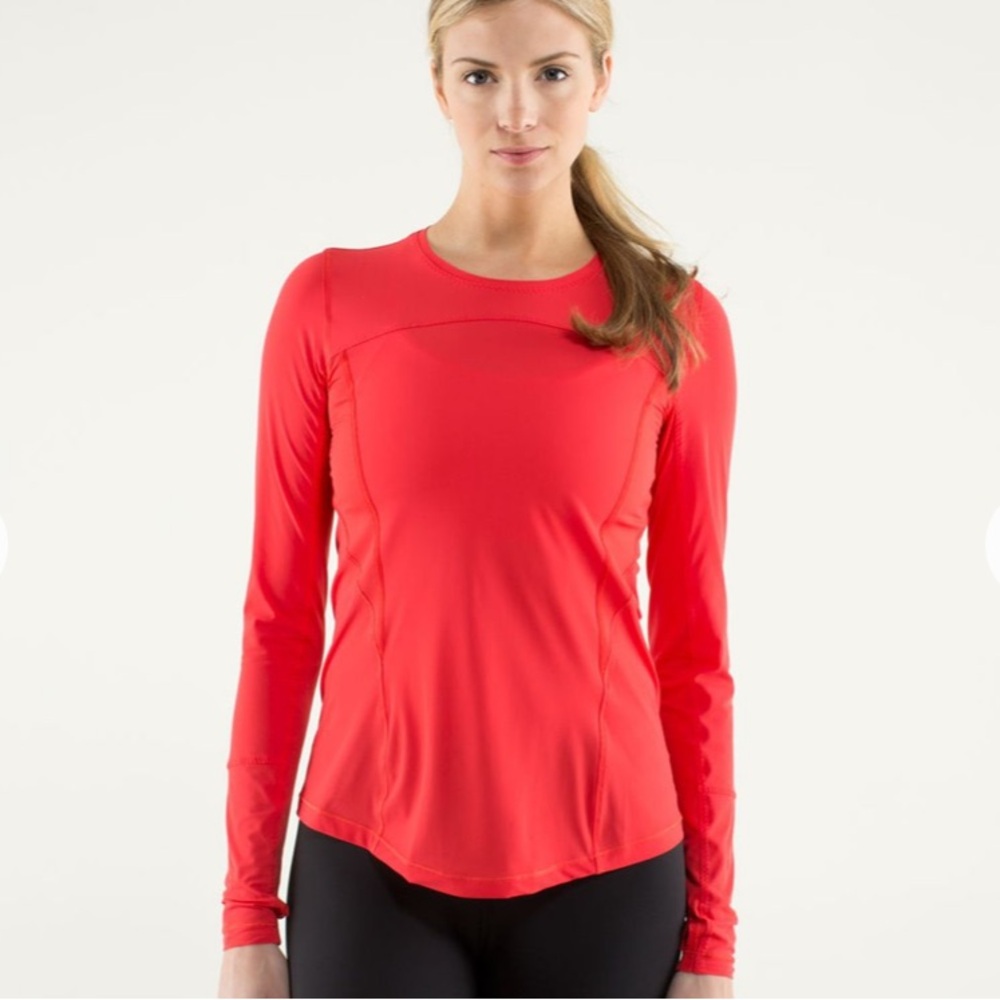 LuluLemon Red Long-Sleeve Athletic Top
